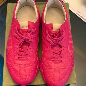 Gucci Men's Pink Ace Sneakers Size 12